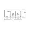48" x 22" x 7-5/8" 18 Gauge Stainless Steel Equal Double Bowl Drop-in Sink with Right Drainboard and 2 Faucet Holes in Lustrous Satin
