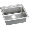 22" x 22" x 5" 18 Gauge Stainless Steel Single Bowl Drop-in ADA Kitchen Sink with Middle Right 2 Faucet Holes in Lustrous Satin
