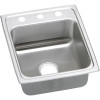 Elkay LRADQ1720503 Stainless Steel Single Bowl Top Mount Quick-Clip Sink with 3 Faucet Holes in Lustrous Highlighted Satin