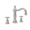 Rohl U.3721X-STN-2 Widespread Bathroom Faucet and Metal Cross Handles in Satin Nickel