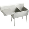 Elkay SS8230L2 Commercial Scullery Sink with 2 Faucet Holes in Buffed Satin
