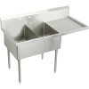 Elkay WNSF8254R4 Commercial Scullery Sink with 4 Faucet Holes in Buffed Satin