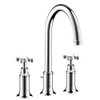 Bathroom Faucet Widespread Faucet with Cross Handles in Chrome