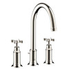 Bathroom Faucet Widespread Faucet with Cross Handles in Polished Nickel