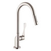 Pull-Down Kitchen Faucet with High-Arc Spout, Magnetic Docking and Toggle Spray Diverter in Steel Optic