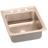 19" x 18" x 7-5/8" 18 Gauge CuVerro Antimicrobial Copper Single Bowl Drop-in Sink with 3 Faucet Holes in Lustrous Satin
