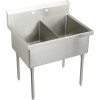 Elkay SS8248OF2 Commercial Scullery Sink with 2 Faucet Holes in Buffed Satin