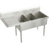 Elkay SS8354L2 Commercial Scullery Sink with 2 Faucet Holes in Buffed Satin
