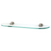 Alno Infinity A8750-18-SN 18-in Glass Shelf with Brackets Modern in Satin Nickel