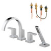 Brizo KT67480-HL680-R-PC Roman Tub Trim Kit With Handles and Hand Shower in Polished Chrome