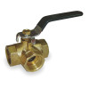 Bronze Ball Valve, 3-Way, FNPT, 1-1/2-in