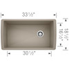 18.5-In X 33.5-In Single-Basin Granite Undermount Residential Kitchen Sink in Truffle 18.5-In X 33.5-In Single-Basin Granite Undermount Residential Kitchen Sink in Truffle