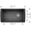 18.5-In X 33.5-In Single-Basin Granite Undermount Residential Kitchen Sink in Anthracite 18.5-In X 33.5-In Single-Basin Granite Undermount Residential Kitchen Sink in Anthracite
