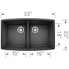 20-In X 33-In Double-Basin Granite Undermount Residential Kitchen Sink in Anthracite 20-In X 33-In Double-Basin Granite Undermount Residential Kitchen Sink in Anthracite