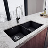 18.12-In X 29.75-In Double-Basin Granite Undermount Kitchen Sink in Anthracite 18.12-In X 29.75-In Double-Basin Granite Undermount Kitchen Sink in Anthracite