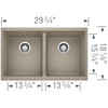 18.12-In X 29.75-In Double-Basin Granite Undermount Kitchen Sink in Truffle 18.12-In X 29.75-In Double-Basin Granite Undermount Kitchen Sink in Truffle