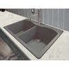 33-in X 22-in X 9.5-in silQ Granite Kitchen Sink with Double Equal bowls, Drop-in Installation with 2 CE Faucet Holes, in Grey