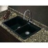 33-in X 22-in X 9.5-in silQ Granite Kitchen Sink with 1-3/4 Double Offset Bowls, Drop-in Installation, with 3 ACD Faucet Holes, In Black