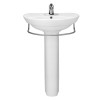Two-Piece Pedestal and Lavatory with Single Faucet Hole in White