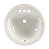 Round Drop Sink with Three Faucet Holes (4 Centers) in White