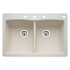 22-In X 33-In Double-Basin Granite Drop-In Or Undermount 4-Hole Residential Kitchen Sink in Biscuti 22-In X 33-In Double-Basin Granite Drop-In Or Undermount 4-Hole Residential Kitchen Sink in Biscuti