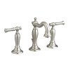 Widespread Lavatory Faucet with Metal Lever Handles and Metal Speed Connect Pop-Up Drain in Satin