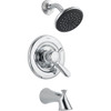Delta T17438 Lahara Dual Function Pressure Balanced Bath and Shower Trim with Integrated Volume Control Less Rough-in in Polished Chrome