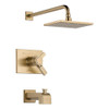 Delta T17T453-CZ Dual Function Pressure Balanced Thermostatic Bath and Shower Trim with Internal Volumn Control Less Rough-in in Champagne Bronze