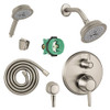 Hansgrohe KSH15753-04070-72BN Croma C 100 Showerhead Kit with Handshower Thermostatic Trim with Diverter and Rough-in in Brushed Nickel