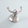 Double Hook Brass Robe Hook in Satin Nickel Double Hook Brass Robe Hook in Satin Nickel