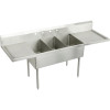 Elkay SS8354LR6 Commercial Scullery Sink with 6 Faucet Holes in Buffed Satin