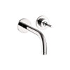 Wall Mounted Bathroom Faucet with Metal Lever Handle - Less Valve in Chrome