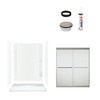 77-in x 36-in x 60-in Vikrell Wall and Floor 5-Piece Alcove Shower Kit in Nickel with Frosted Glass 77-in x 36-in x 60-in Vikrell Wall and Floor 5-Piece Alcove Shower Kit in Nickel with Frosted Glass