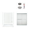 77-in x 36-in x 60-in Vikrell Wall and Floor 5-Piece Alcove Shower Kit in Silver with Frosted Glass 77-in x 36-in x 60-in Vikrell Wall and Floor 5-Piece Alcove Shower Kit in Silver with Frosted Glass