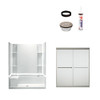 74.5-in x 36-in x 60-in Vikrell Wall and Floor 5-Piece Alcove Shower Kit in Nickel with Frosted Glass 74.5-in x 36-in x 60-in Vikrell Wall and Floor 5-Piece Alcove Shower Kit in Nickel with Frosted Glass