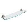 Channel 20 Inch Tempered Curved Glass Shelf in Satin Nickel Channel 20 Inch Tempered Curved Glass Shelf in Satin Nickel