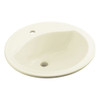 19-in x 19-in x 8-in Vitreous China Drop-In Round Bathroom Sink with Single Faucet Hole in Biscuit 19-in x 19-in x 8-in Vitreous China Drop-In Round Bathroom Sink with Single Faucet Hole in Biscuit