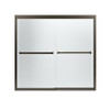 59.37-in x 55.12-in Frameless Bathtub Door in Deep Bronze with Frosted Glass Pattern 59.37-in x 55.12-in Frameless Bathtub Door in Deep Bronze with Frosted Glass Pattern