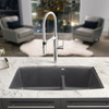 19-In X 33-In Double-Basin Granite Undermount Residential Kitchen Sink in Cinder 19-In X 33-In Double-Basin Granite Undermount Residential Kitchen Sink in Cinder