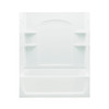 76-in x 32-in x 60.25-in Vikrell Rectangular Skirted Bathtub with Left-Hand Drain and Wall Surround in White 76-in x 32-in x 60.25-in Vikrell Rectangular Skirted Bathtub with Left-Hand Drain and Wall Surround in White