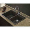 33-in X 22-in X 9.5-in silQ Granite Kitchen Sink with 1-3/4 Double Offset Bowls, Drop-in Installation, with 2 AD Faucet Holes, In Espresso