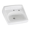 Wall Mounted Lavatory Sink for Wall Hangers (included) or Concealed Arms (not included) with Single Faucet Hole and Extra Right-Hand Hole in White