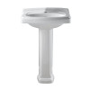 Two-Piece lavatory and Pedestal with Single Faucet Hole in White