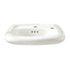 Wall Mounted Lavatory with Single Faucet Hole, Extra Right-Hand Hole, and Everclean Surface in White