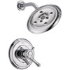 Delta T17297 Cassidy Dual Function Pressure Balanced Shower Trim with H2Okinetic and Integrated Volumn Control Less Rough-in in Polished Chrome