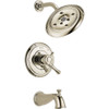 Delta T17497-PN Cassidy Dual Function Pressure Balanced Bath and Shower Trim with H2Okinetic Shower Head and Integrated Volume Control Less Rough-in in Polished Nickel