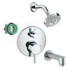 Hansgrohe KST04447-04340-13PC Raindance Shower Faucet Kit with Tub Spout PBV Trim with Diverter and Rough-in in Chrome