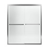 54.37-in to 59.37-in W x 69.68-in H Sliding Shower Door in Silver 54.37-in to 59.37-in W x 69.68-in H Sliding Shower Door in Silver
