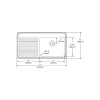 43" x 22" x 10" 18 Gauge Stainless Steel Single Bowl Drop-in Sink with Right Drainboard and 4 Faucet Holes in Lustrous Satin