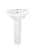 Petite Two-Piece Pedestal and Lavatory with Three Faucet Holes (4 Centers) in White